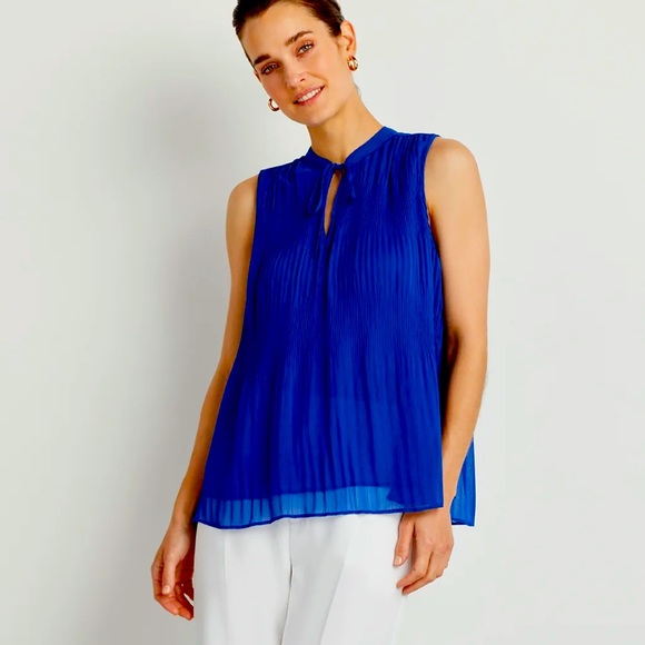 Ellen Tracy Tops - Ellen Tracy Cobalt Sleeveless Pleat & Release Top sz XL